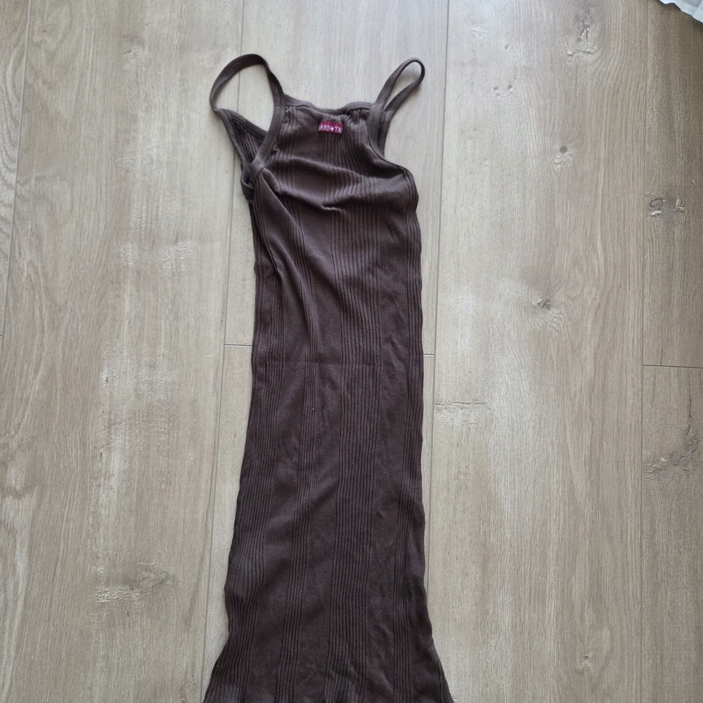 Hard Tail Brown Ribbed Long Tank Tops  - Women - Picture 3 of 4
